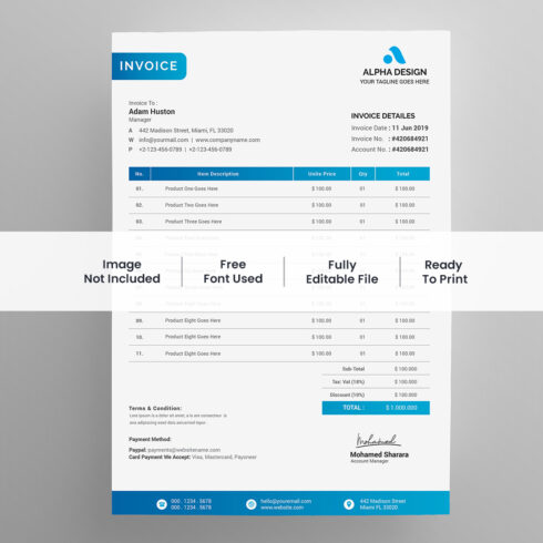 Modern Invoice Design cover image.