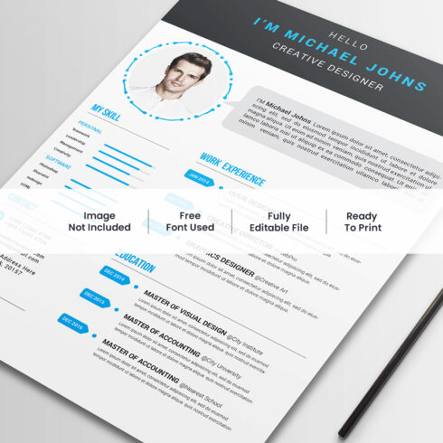 Modern Resume Design cover image.