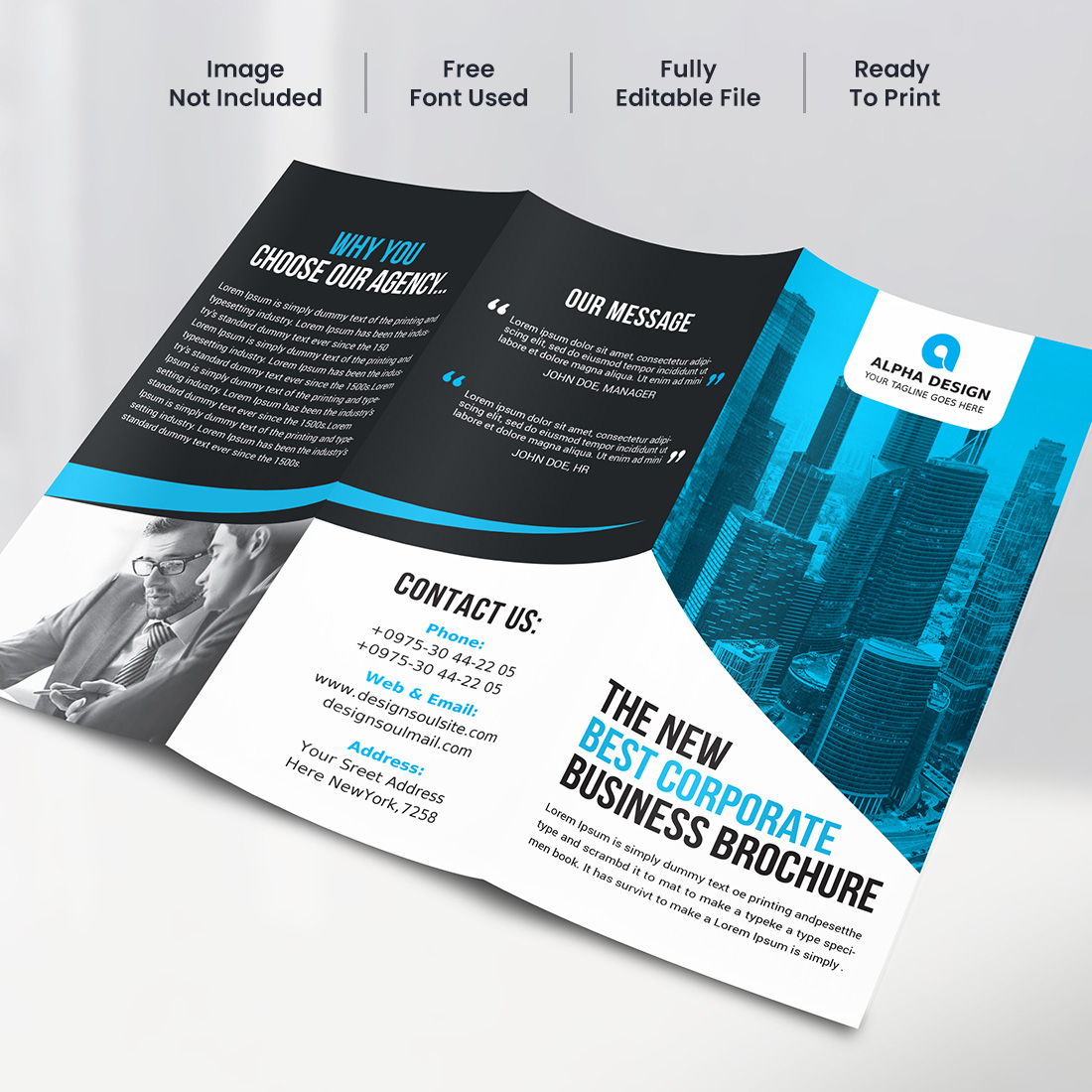 Clean Corporate Trifold Brochure - MasterBundles