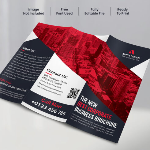 Clean Corporate Trifold Brochure cover image.