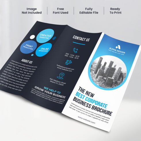 Corporate Trifold Brochure cover image.