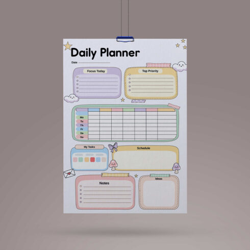 Pastel Daily Planner Organizer cover image.