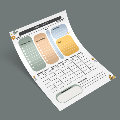 Weekly Planner Printable Template cover image.