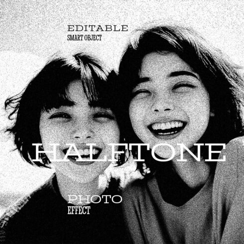 Black & White Halftone Photo Effect cover image.
