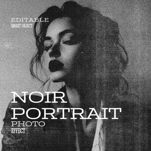 Vintage Noir Portrait Photoshop Template cover image.