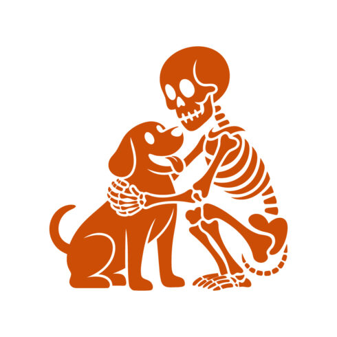 Halloween Skeleton and Cute Dog Best Friend Vector Illustration cover image.