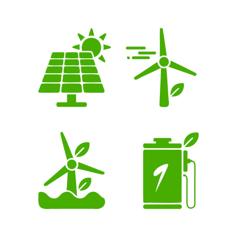Renewable Green Energy Ecology Icon Set cover image.
