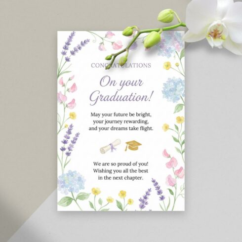Graduation Card Printable | Floral Congratulations Card | Graduation Card Daughter | Graduation Card for Him | Masters Graduation Card cover image.