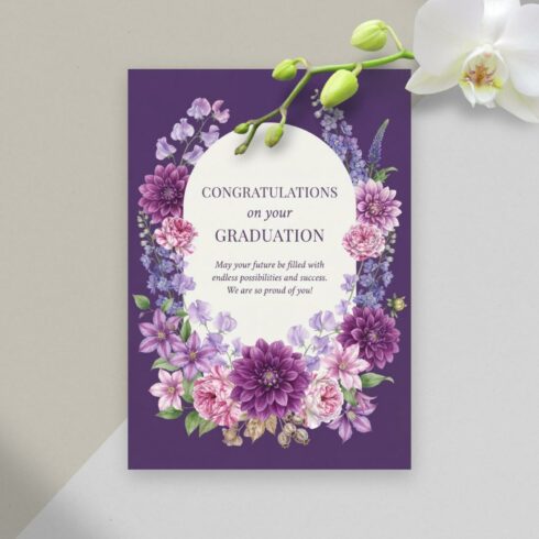 Floral Graduation Card Printable | Graduation Card for Her | Graduation Card Daughter | Graduation Card for Him | Masters Graduation Card cover image.