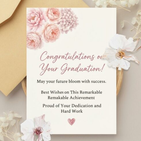 Floral Graduation Card | Graduation Card for Her | Graduation Card Daughter | Graduation Card for Him | Masters Graduation Card cover image.