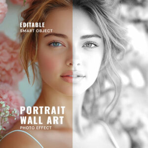 Black and White Portrait Wall Art Photo Effect cover image.