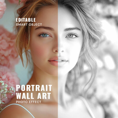 Black and White Portrait Wall Art Photo Effect cover image.