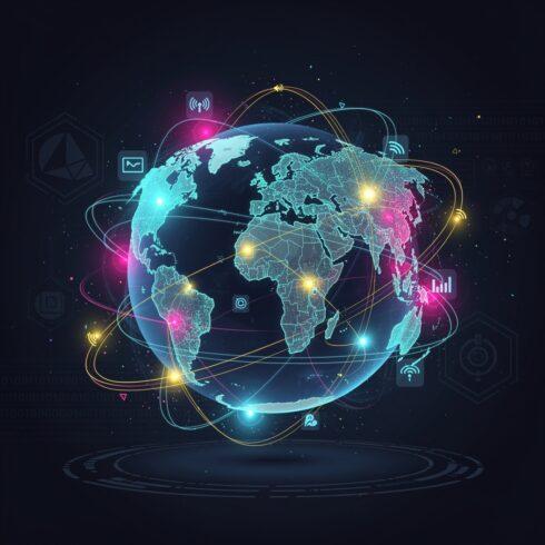 Connected World – Digital Globe with Interconnected Networks, Global Communication, and Futuristic Technology cover image.
