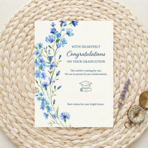 Floral Graduation Card Printable | Congratulations Daughter | Graduation Card Daughter | Graduation Card for Him | Masters Graduation Card cover image.