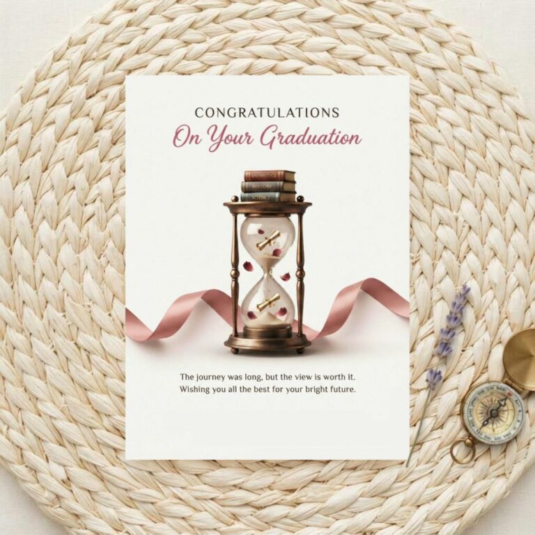 Graduation Card Printable | Elegant Hourglass Design | Graduation Card Daughter | Graduation Card for Him | Masters Graduation Card cover image.