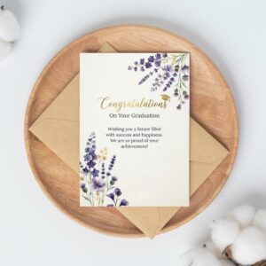 Floral Graduation Card | Congratulations On Your Graduation | Graduation Card Daughter | Graduation Card for Him | Masters Graduation Card cover image.