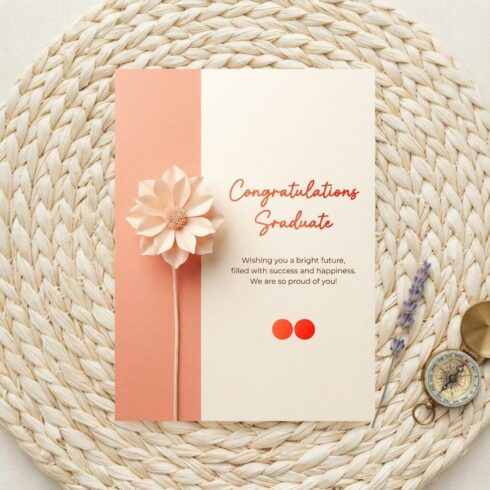 Graduation Card Printable | Elegant Floral Design | Graduation Card Daughter | Graduation Card for Him | Masters Graduation Card cover image.