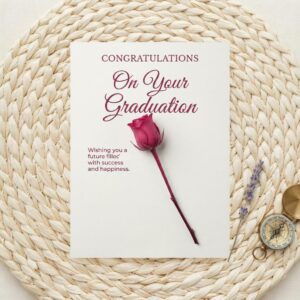 Red Floral Graduation Card | Elegant Congratulations for Her | Graduation Card Daughter | Graduation Card for Him | Masters Graduation Card cover image.
