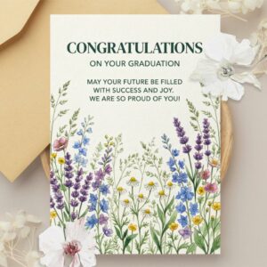 Floral Graduation Card | Congratulations Daughter | Graduation Card Daughter | Graduation Card for Him cover image.