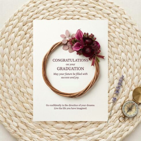 Elegant Floral Graduation Card | Congratulations Graduate | Graduation Card Daughter | Graduation Card for Him | Masters Graduation Card cover image.