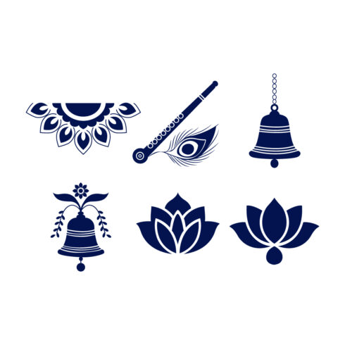 Lord Krishna Janmashtami Festival Icon Set cover image.