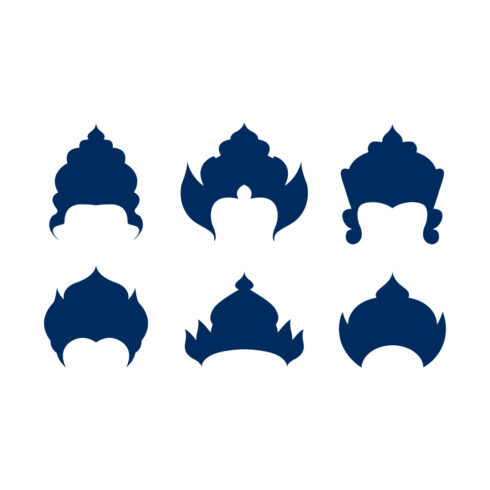 Lord Krishna Mukut Crown Silhouette Set cover image.