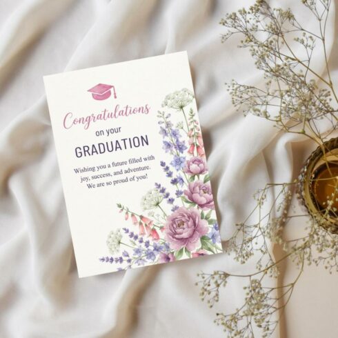 Floral Graduation Card Printable | Graduation Card for Her | Graduation Card Daughter | Graduation Card for Him | Masters Graduation Card cover image.