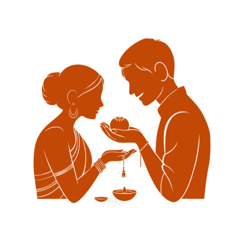 Happy Raksha Bandhan Festival Vector Illustration, Sister Tying Rakhi on Brother Hand cover image.