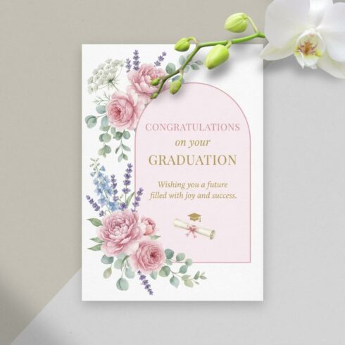 Floral Graduation Card Printable | Graduation Card for Her | Graduation Card Daughter | Graduation Card for Him | Masters Graduation Card cover image.