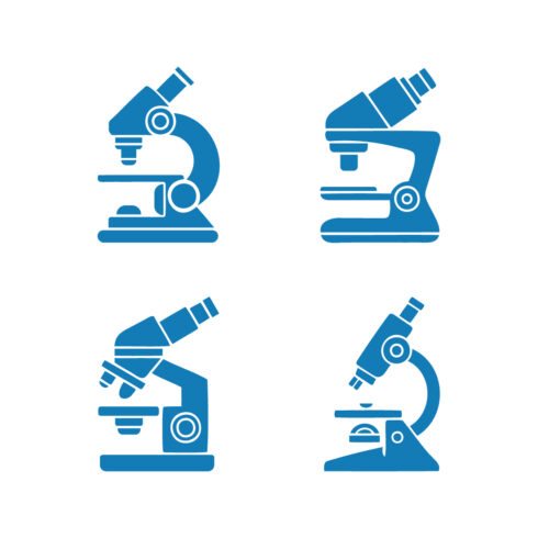 Scientific Laboratory Research Microscope Icon Set cover image.