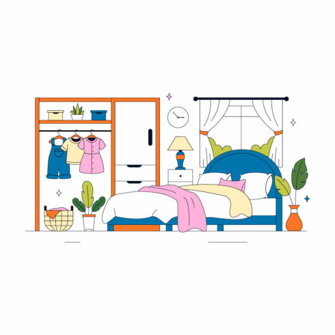 10 Bedroom Vector Illustration cover image.