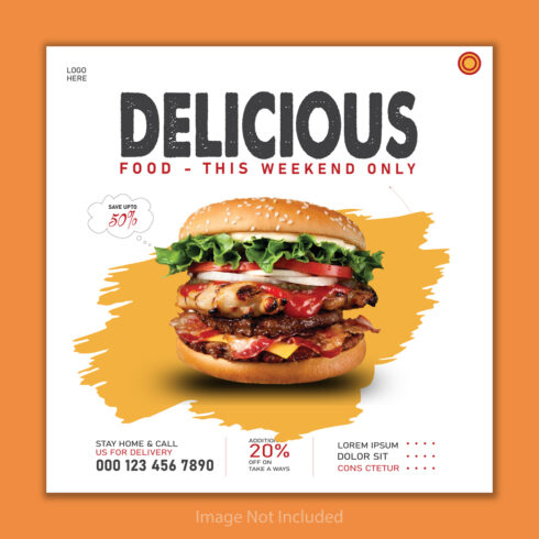 Social Media Restaurant Food Advertising Post Design Template cover image.