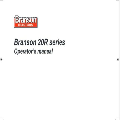 Branson Tractor 3120R 3520R 4020R 4520R 5220R Operator Maintenance Manual cover image.