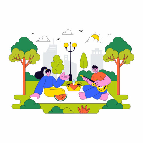 10 City Park Vector Illustration cover image.