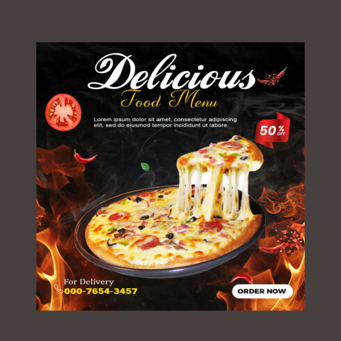 food advertisement social media post design cover image.