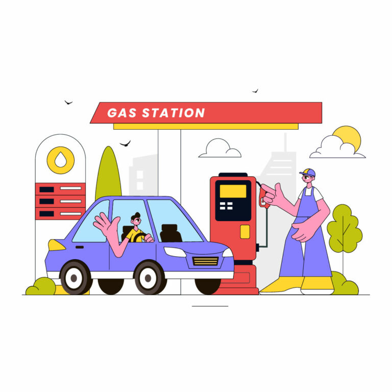 10 Gas Station Vector Illustration cover image.