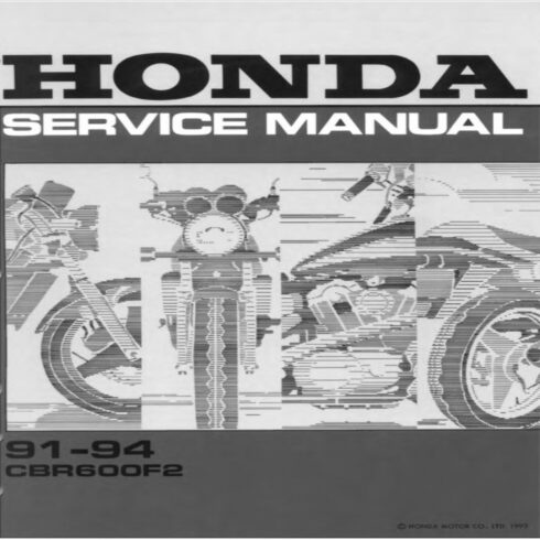 Honda CBR 600F2 Service Manual 1991-1994 cover image.