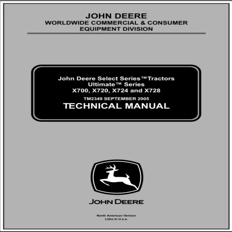 John Deere X700 X720 Tractors Repair Service Technical Manual TM2349 cover image.