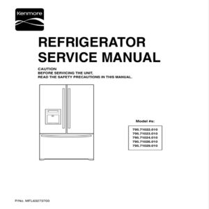 KENMORE 79572595710 79572595710 79572595710 SERVICE REPAIR MANUAL cover image.
