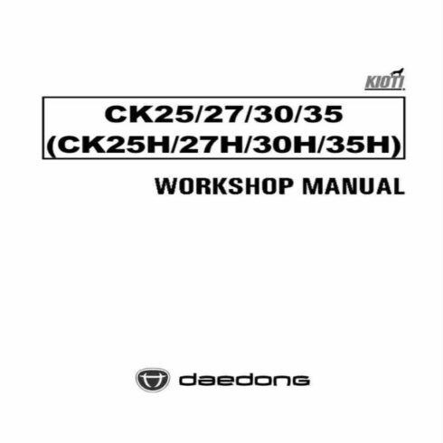 Kioti CK25 CK27 CK30 CK35 workshop manual cover image.