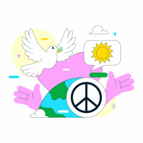 10 International Day of Non Violence Illustration cover image.