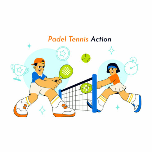10 Padel Tennis Action Illustration cover image.