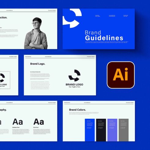 Brand Guideline Template Design Layout cover image.