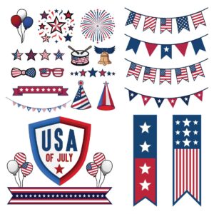 USA 4th of July Clipart Set – Patriotic Party Elements Sticker Pack cover image.