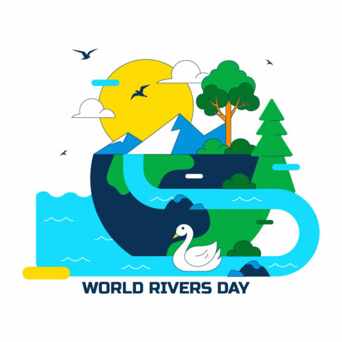10 World Rivers Day Illustration cover image.