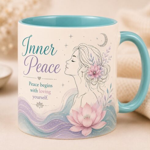 Colorful Inspirational Quote Mug Mockup Duo|Modern Feminine Ceramic Mug Mockup Duo cover image.