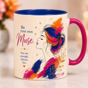 Joyful Watercolor Coffee Cup Mockup Pair |Modern Feminine Ceramic Mug Mockup Duo cover image.