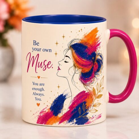 Joyful Watercolor Coffee Cup Mockup Pair |Modern Feminine Ceramic Mug Mockup Duo cover image.