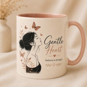 Minimal Line Art Mug Mockup Pair | Female Profile Hand-Lettered Typography| Self-Love Ceramic Mug Mockup Pair cover image.