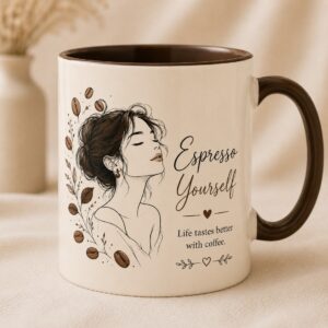Modern Minimal Line Art Mug Mockup Pair |Self-Care Mug Mockup Pair |Inspirational Feminine Line Art cover image.